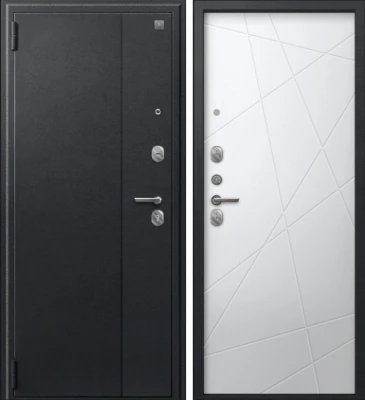 Дверь A-03 черный сатин - кашемир белый