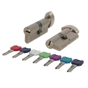 Цилиндровый механизм MaxPro7002Knob80mm(40+10+30) SN никель 7key с вертушкой