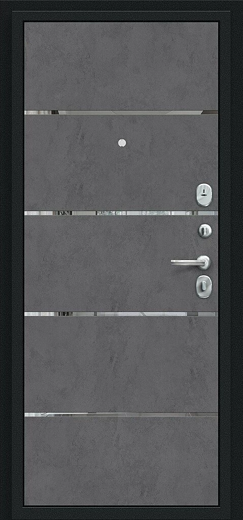 Фото Входная дверь Лайн Букле черное/Slate Art BR4634 внутренняя сторона