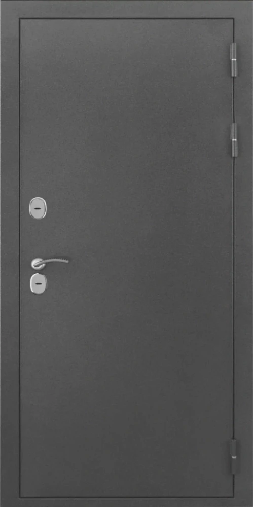 Входная дверь ДвериПРО L-Термо серебро ФЛ-677 (10мм, белый матовый) DPRO198000 внешняя сторона