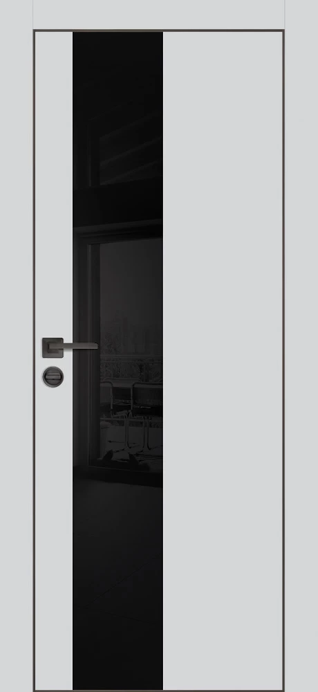 Фото Межкомнатная дверь PX-6 черная кромка с 4-х ст. Сапфир матовый