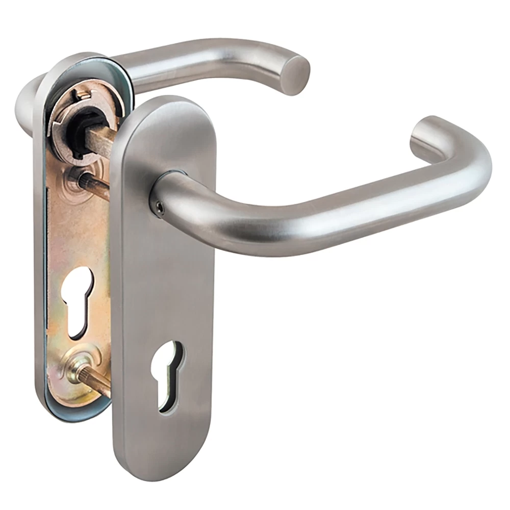 Фото Ручка дверная FP.DH72.0433 SS 304 (DH-0433 SS 304) с пружиной,нержавейка 304, квадрат 9x140 мм