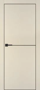 Межкомнатная дверь PX-19 черная кромка с 4-х ст. Бежевый матовый