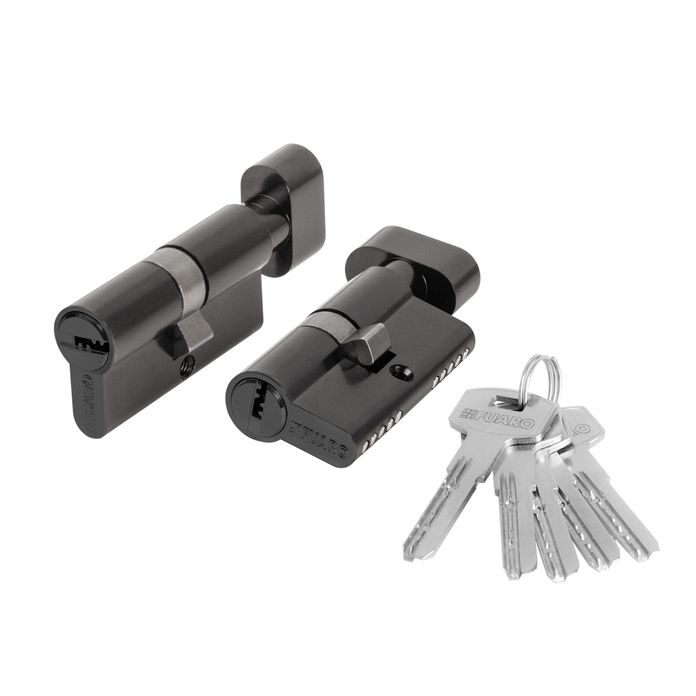 Фото Цилиндровый механизм (200 ZM/80) 2000ZM Knob 80 (35+10+35) BL-24 черный 5Key с вертушкой