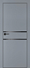 Межкомнатная дверь PX-18 черная кромка с 4-х ст. Серый матовый